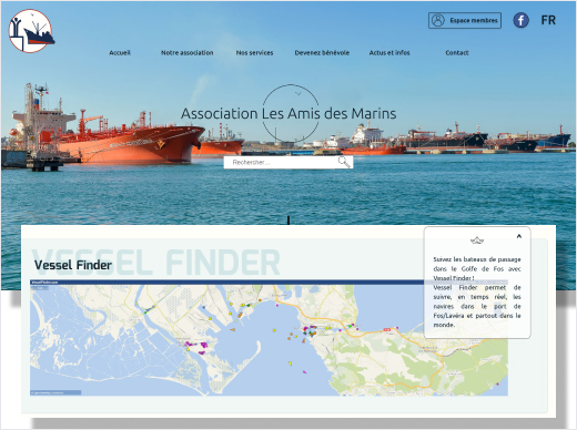 Site multilingue Les Amis des Marins, créé par Webell
