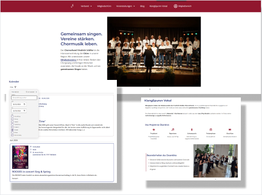 Refonte du site Chorverband Friedrich Schiller, fédération chorale